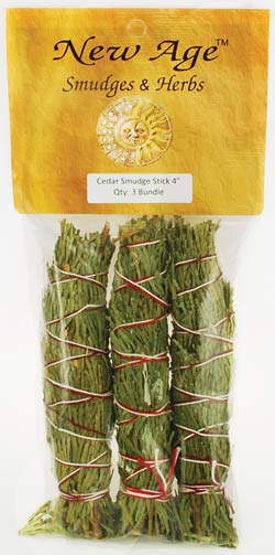 Cedar smudge 3-pk 4"